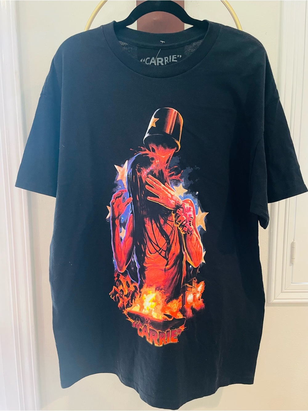 Carrie Black Graphic Short-Sleeve Unisex T-Shirt